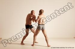 Underwear Martial art Man - Man White Moving poses Athletic Short Blond Dynamic poses Academic